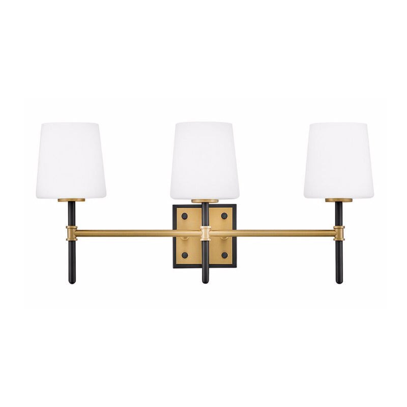 Hinkley 56953 Saunders 3-lt 23" LED Vanity - Black with Lacquered Brass accents