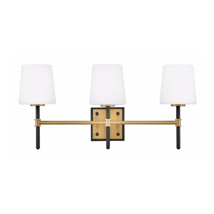 Hinkley 56953 Saunders 3-lt 23" LED Vanity - Black with Lacquered Brass accents