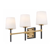 Hinkley 56953 Saunders 3-lt 23" LED Vanity - Black with Lacquered Brass accents