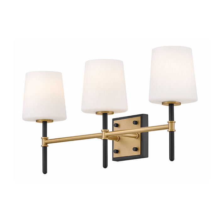 Hinkley 56953 Saunders 3-lt 23" LED Vanity - Black with Lacquered Brass accents