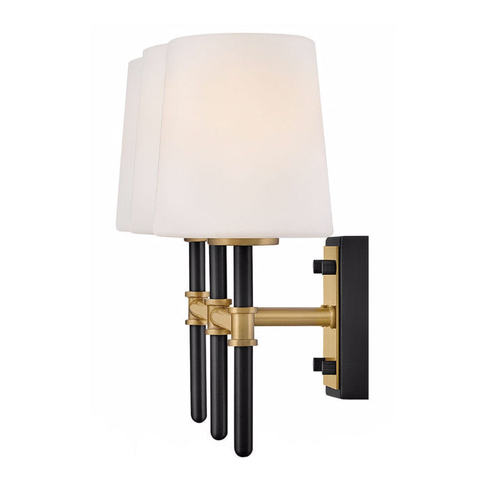 Hinkley 56953 Saunders 3-lt 23" LED Vanity - Black with Lacquered Brass accents