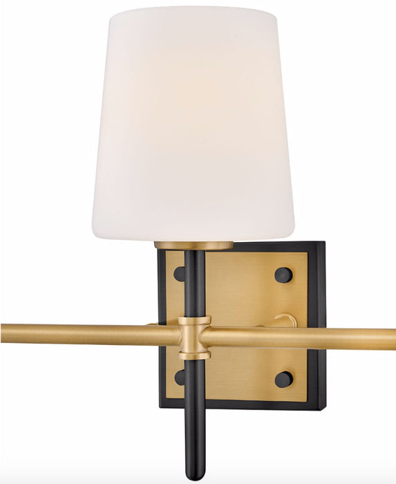 Hinkley 56953 Saunders 3-lt 23" LED Vanity - Black with Lacquered Brass accents