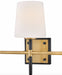Hinkley 56953 Saunders 3-lt 23" LED Vanity - Black with Lacquered Brass accents