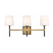 Hinkley 56953 Saunders 3-lt 23" LED Vanity - Black with Lacquered Brass accents