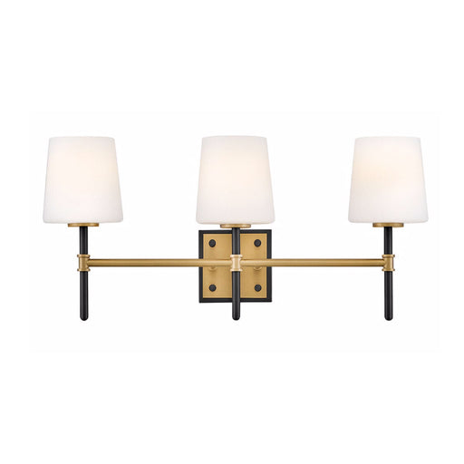 Hinkley 56953 Saunders 3-lt 23" LED Vanity - Black with Lacquered Brass accents