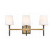 Hinkley 56953 Saunders 3-lt 23" LED Vanity - Black with Lacquered Brass accents