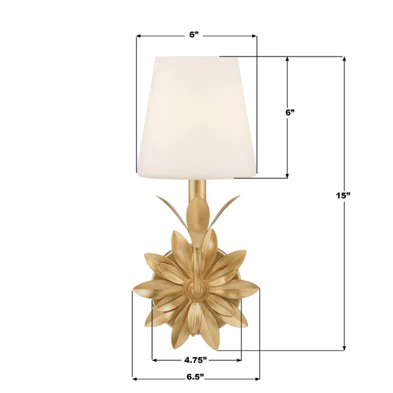 Crystorama 571-OP Broche 1-lt 15" Tall Wall Sconce