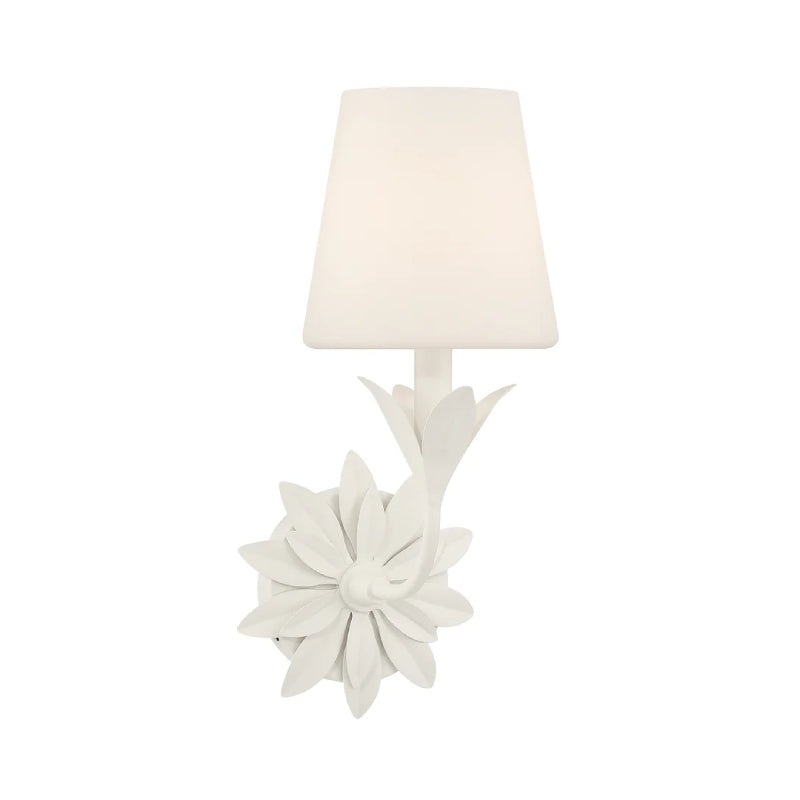 Crystorama 571-OP Broche 1-lt 15" Tall Wall Sconce - Matte White