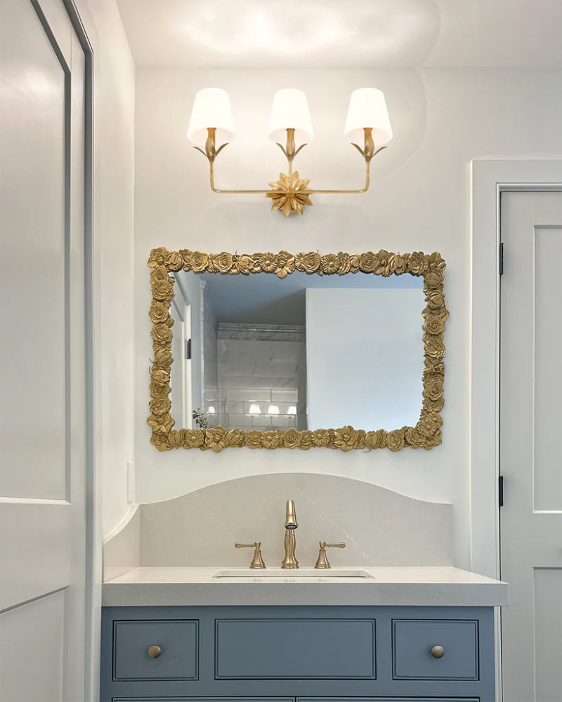 Crystorama 573-OP Broche 3-lt 25" Bathroom Vanity Light - Antique Gold