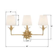 Crystorama 573-OP Broche 3-lt 25" Bathroom Vanity Light