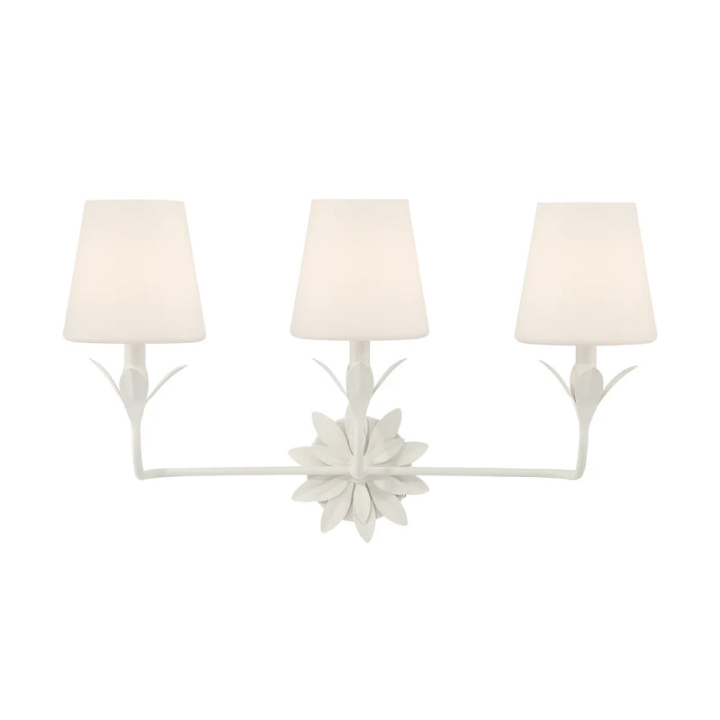 Crystorama 573-OP Broche 3-lt 25" Bathroom Vanity Light - Matte White