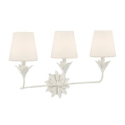 Crystorama 573-OP Broche 3-lt 25" Bathroom Vanity Light - Matte White