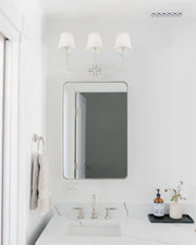 Crystorama 573-OP Broche 3-lt 25" Bathroom Vanity Light - Matte White