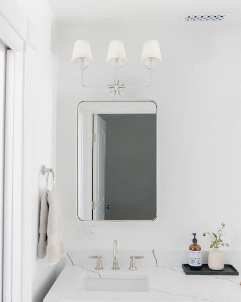 Crystorama 573-OP Broche 3-lt 25" Bathroom Vanity Light - Matte White