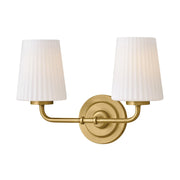Hinkley 57402 McKenna 2-lt 15" LED Vanity Light - Lacquered Brass
