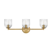 Hinkley 57473 Ava 3-lt 24" LED Vanity Light - Clear Ribbed