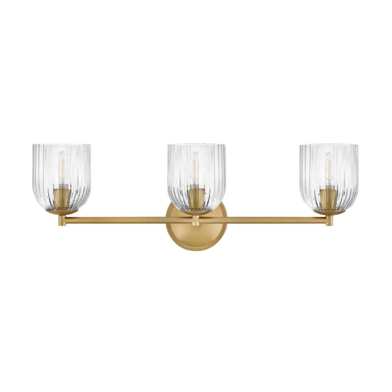 Hinkley 57473 Ava 3-lt 24" LED Vanity Light - Clear Ribbed