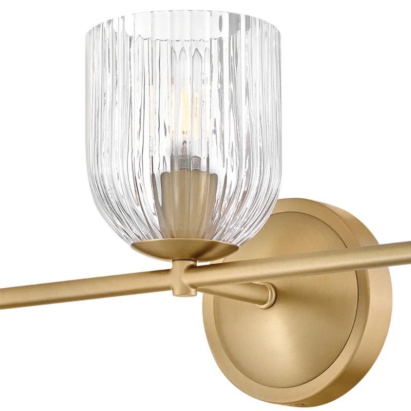Hinkley 57473 Ava 3-lt 24" LED Vanity Light - Clear Ribbed