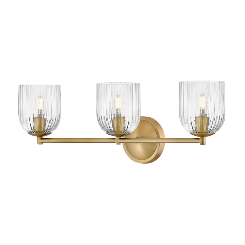 Hinkley 57473 Ava 3-lt 24" LED Vanity Light - Clear Ribbed