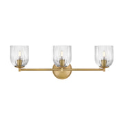 Hinkley 57473 Ava 3-lt 24" LED Vanity Light - Clear Ribbed