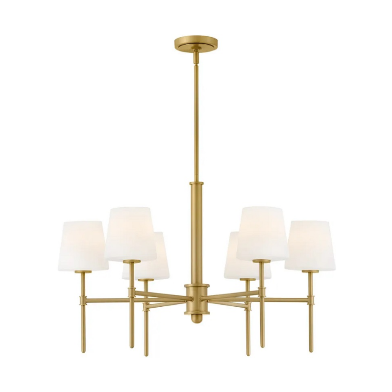 Hinkley 46955 Saunders 6-lt 45" LED Chandelier - Lacquered Brass