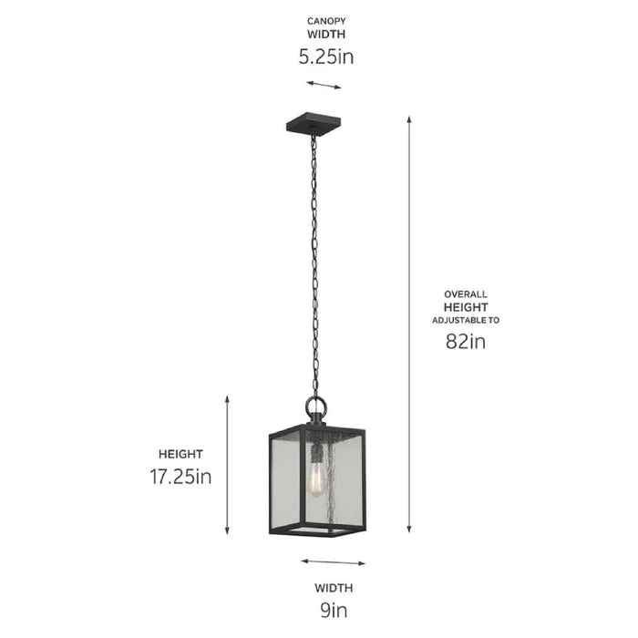 Kichler 59008 Lahden 1-lt 9" Outdoor Convertible Pendant/Semi Flush