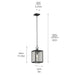 Kichler 59008 Lahden 1-lt 9" Outdoor Convertible Pendant/Semi Flush