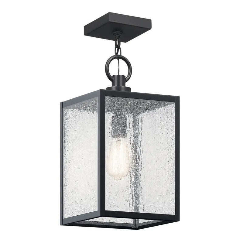 Kichler 59008 Lahden 1-lt 9" Outdoor Convertible Pendant/Semi Flush - Black Textured