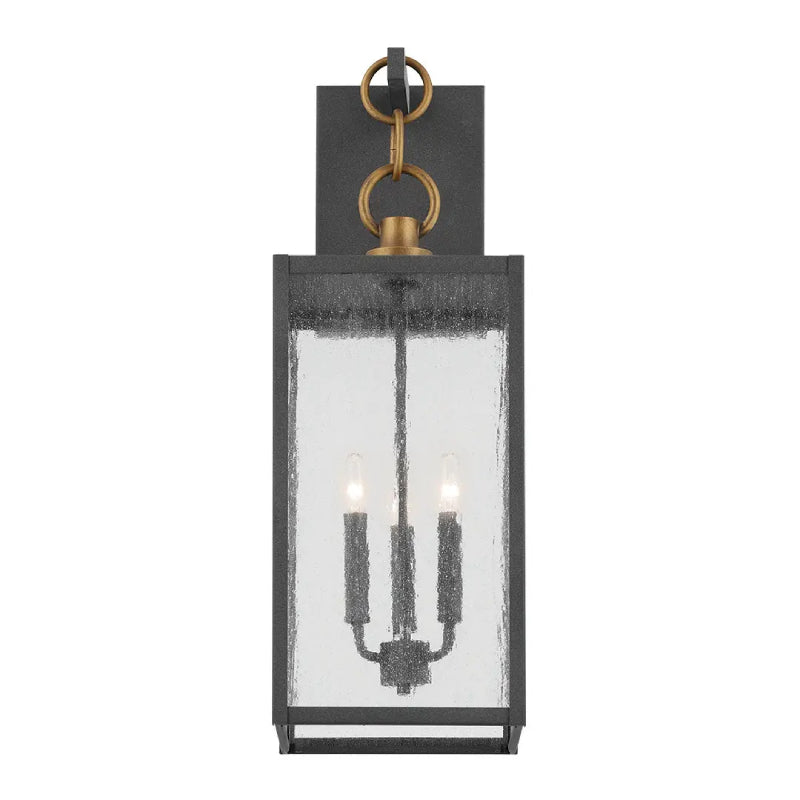 Kichler 59009 Lahden 3-lt 26" Tall Outdoor Wall Light - Weathered Zinc/Natural Brass