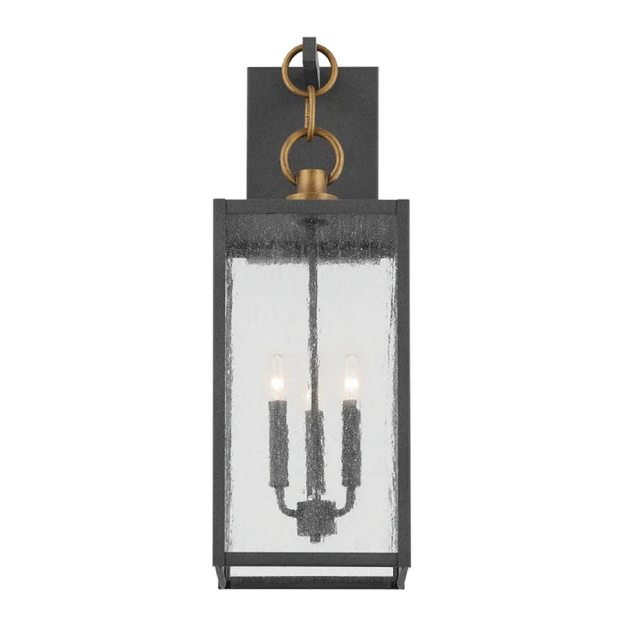 Kichler 59009 Lahden 3-lt 26" Tall Outdoor Wall Light - Weathered Zinc/Natural Brass