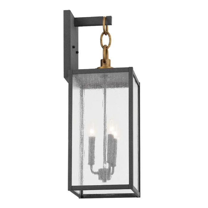 Kichler 59009 Lahden 3-lt 26" Tall Outdoor Wall Light - Weathered Zinc/Natural Brass