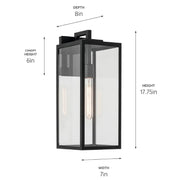 Kichler 59112 Branner 1-lt 18" Tall Outdoor Wall Light