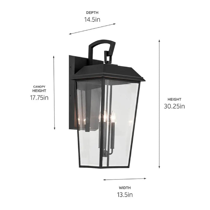 Kichler 59121 Mathus 3-lt 30" Tall Outdoor Wall Light