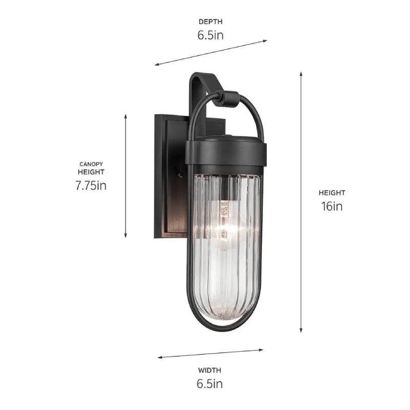 Kichler 59123 Brix 1-lt 16" Tall Outdoor Wall Light