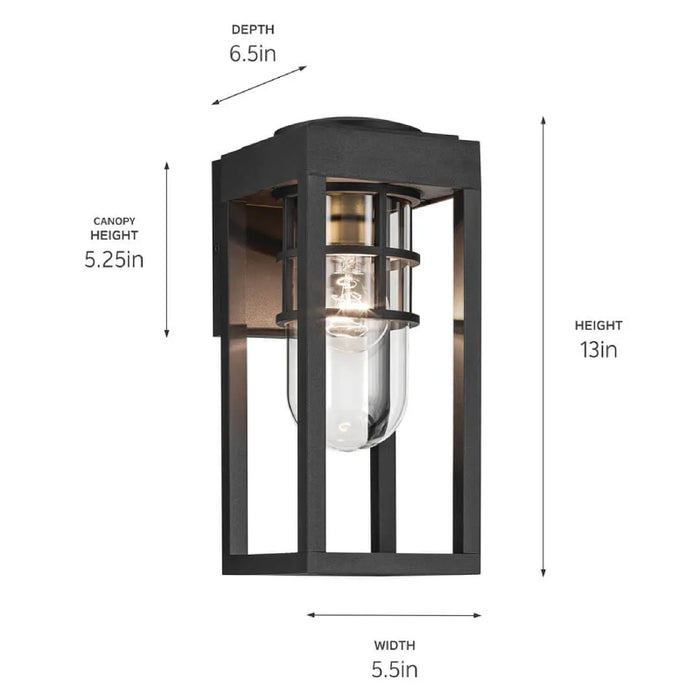 Kichler 59137 Hone 1-lt 13" Tall Outdoor Wall Light