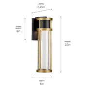 Kichler 59141 Camillo 1-lt 20" Tall LED Outdoor Wall Light