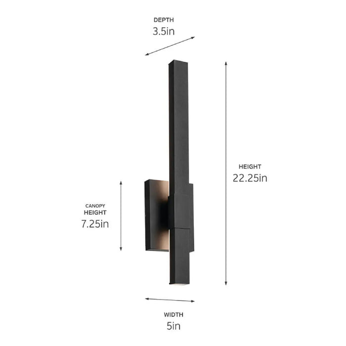 Kichler 59144 Nocar 1-lt 22" Tall LED Outdoor Wall Light