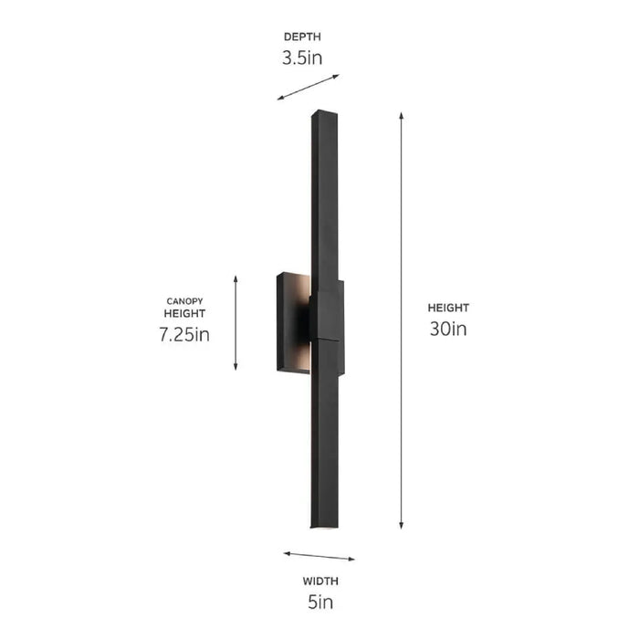 Kichler 59145 Nocar 1-lt 30" Tall LED Outdoor Wall Light