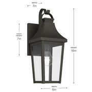 Kichler 59193 Cleary 1-lt 16" Tall Outdoor Wall Light