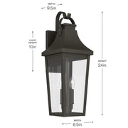 Kichler 59195 Cleary 2-lt 24" Tall Outdoor Wall Light