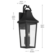 Kichler 59196 Cleary 3-lt 30" Tall Outdoor Wall Light