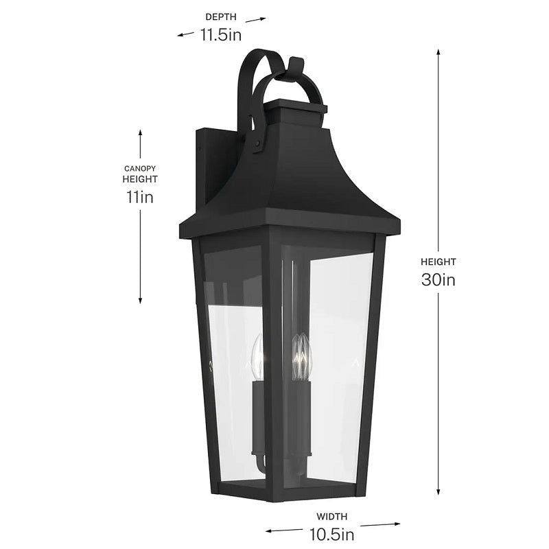Kichler 59196 Cleary 3-lt 30" Tall Outdoor Wall Light
