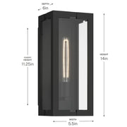 Kichler 59208 Calen 1-lt 14" Tall Outdoor Wall Light