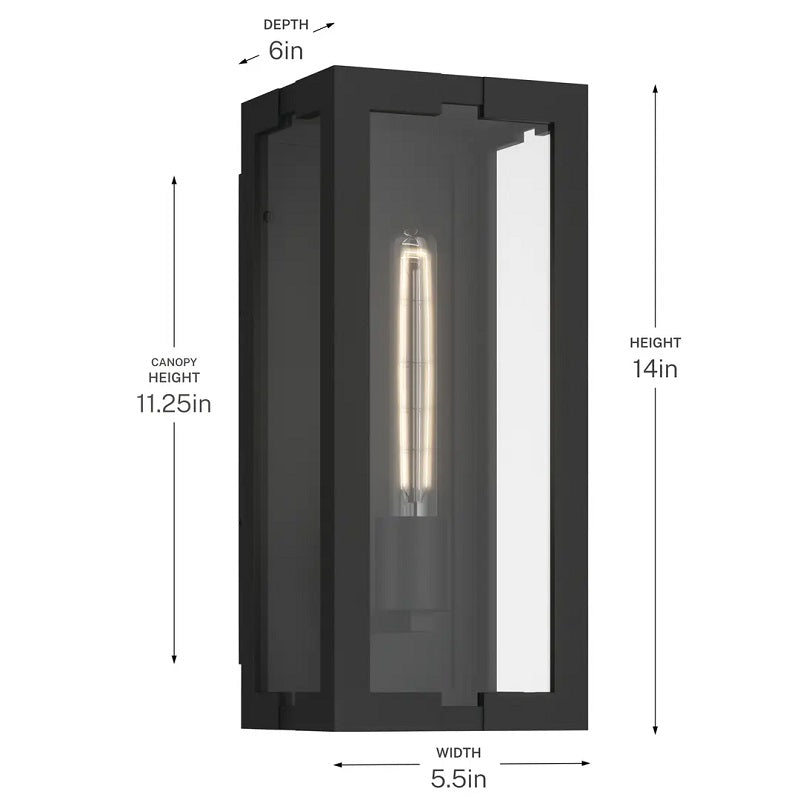 Kichler 59208 Calen 1-lt 14" Tall Outdoor Wall Light