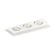 Nora NMRT2-13 3-Head Flanged Gimbal High Lumen LED MLS Trim, 1500lm per head - White/White
