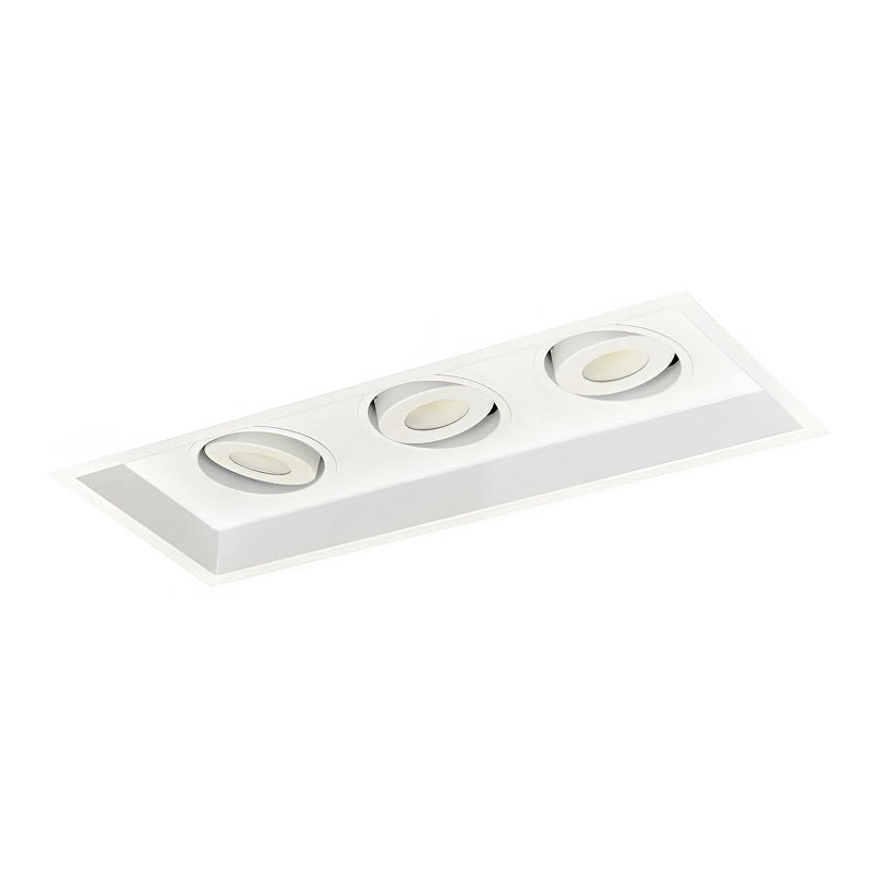 Nora NMRT2-13 3-Head Flanged Gimbal High Lumen LED MLS Trim, 900lm per head - White/White