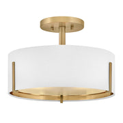 Hinkley 47571 Halle 3-lt 15" LED Semi-Flush Mount - Lacquered Brass
