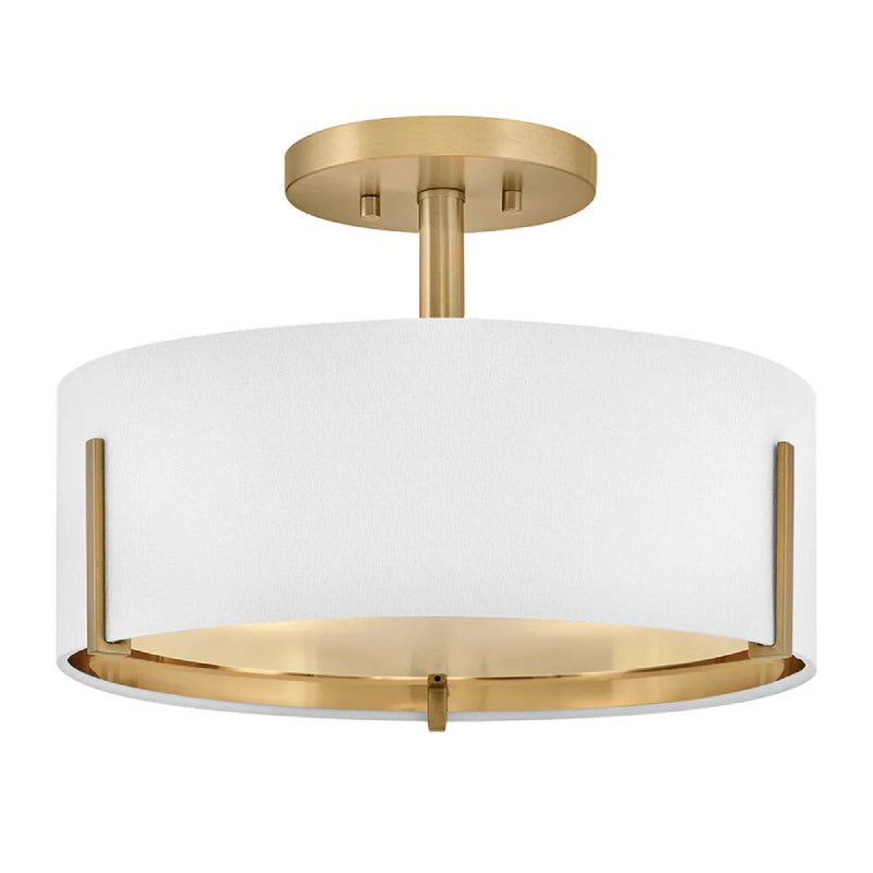 Hinkley 47571 Halle 3-lt 15" LED Semi-Flush Mount - Lacquered Brass