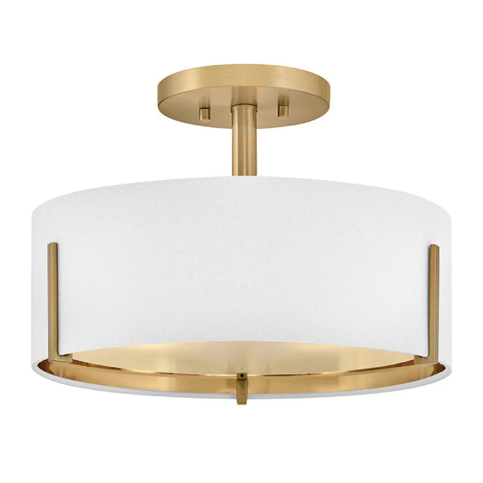 Hinkley 47571 Halle 3-lt 15" LED Semi-Flush Mount - Lacquered Brass