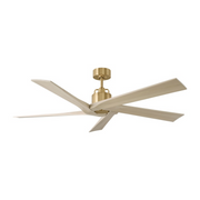 Monte Carlo Aspen 56" Ceiling Fan - Burnished Brass with Washed White Oak